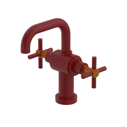 Rubinet Single Hole Dual Handle Lav. Set. (less drain) Maroon