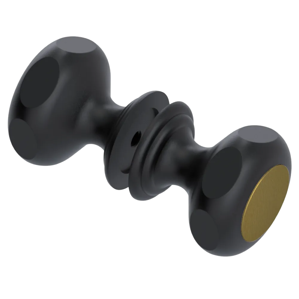 Rubinet Shower Door Knob (set) Matt Black