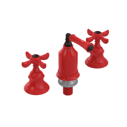 Rubinet Bidet Fitting with Spray, Diverter, and Vacum Breaker (Less Drain) Red