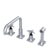 Rubinet Widespread Kitchen Set with Genesis Spout with Hand Spray Satin Chrome