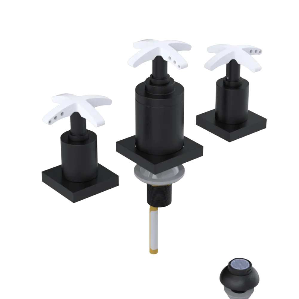 Rubinet Bidet Fitting with Spray, Diverter, and Vacuum Breaker (less drain) Matt Black