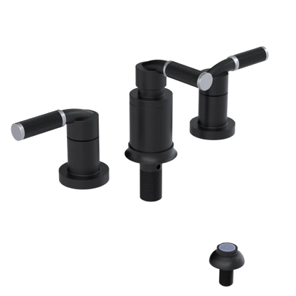 Rubinet Bidet Fitting with Spray, Diverter, and Vacum Breaker (Less Drain) Matt Black