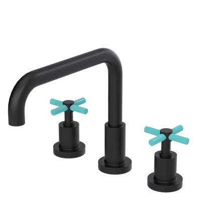 Rubinet Widespread Kitchen Set Matt Black