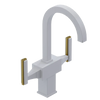Rubinet Single Hole Dual Handle Lav. Set. (less drain) White