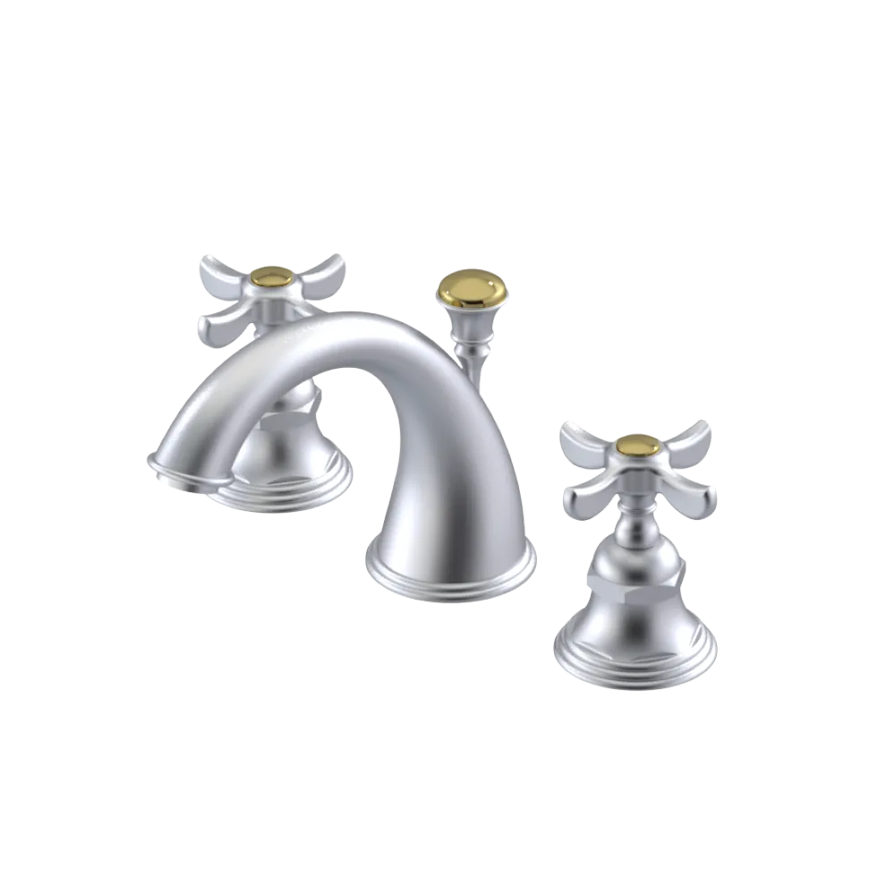 Rubinet Widespread Lav. Set. (less drain) Satin Chrome