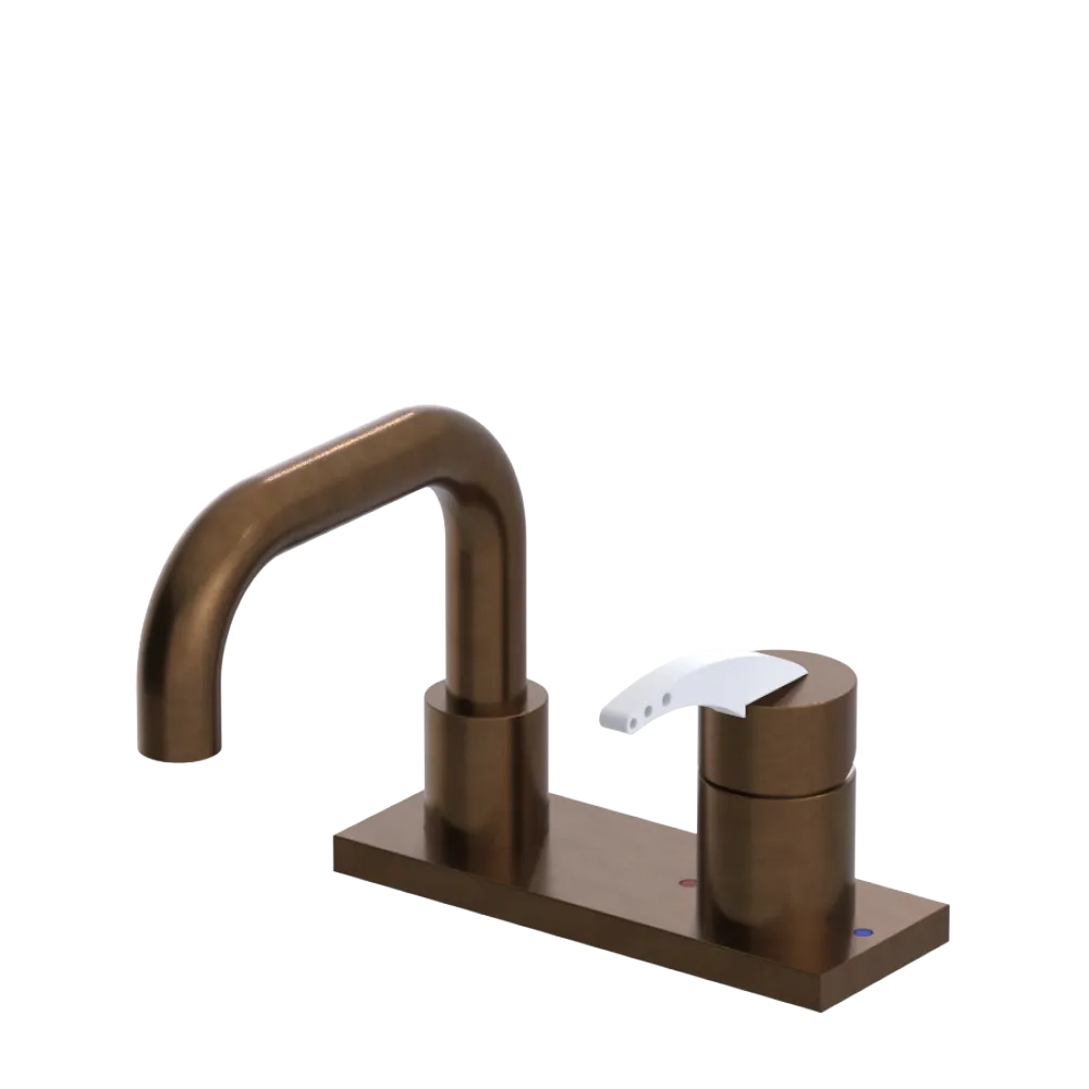 Rubinet 4" Centre Single Control Lav. Set. with Genesis spout (less drain) Tuscan Brass