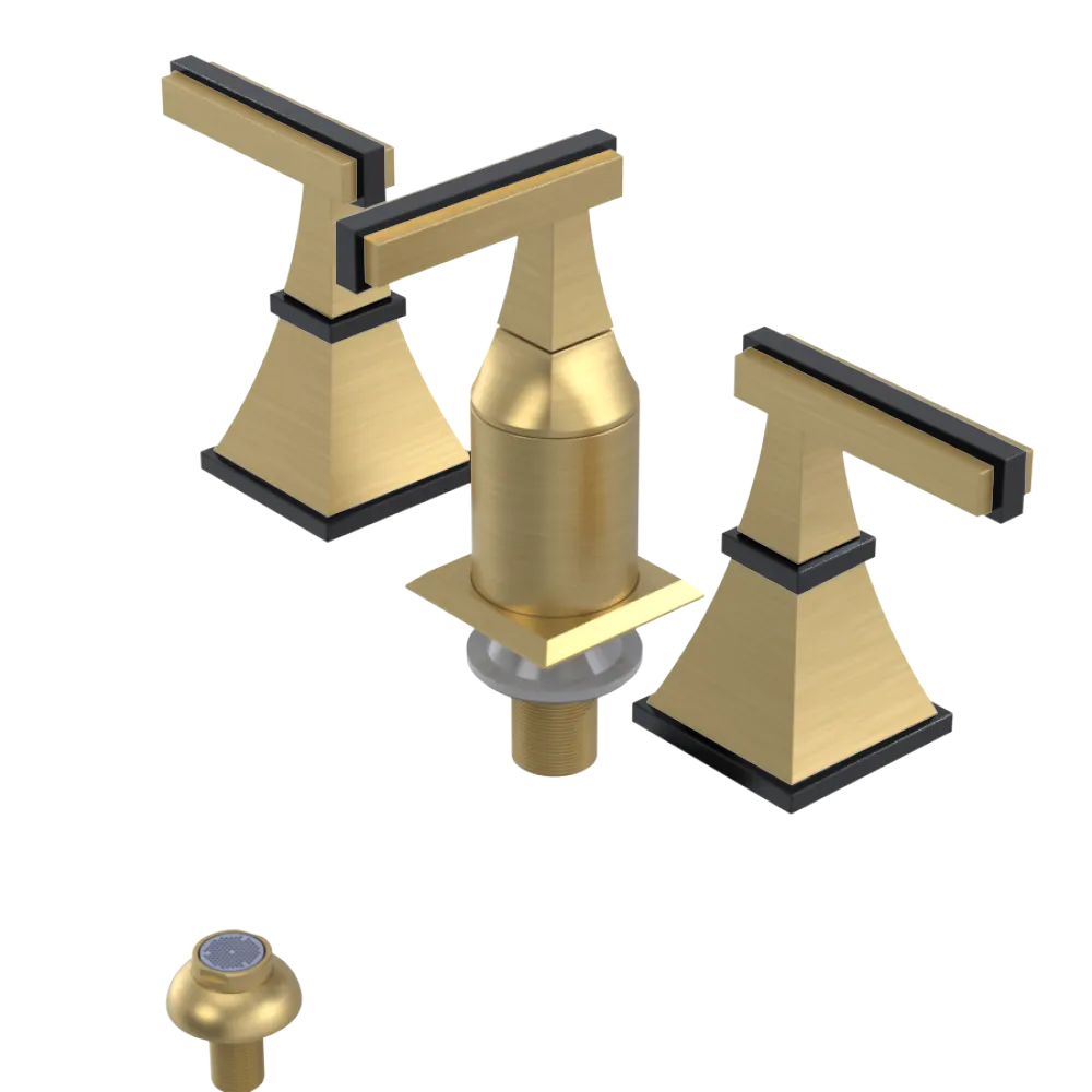 Rubinet Bidet Fitting with Spray, Diverter, and Vacum Breaker (Less Drain) Satin Gold