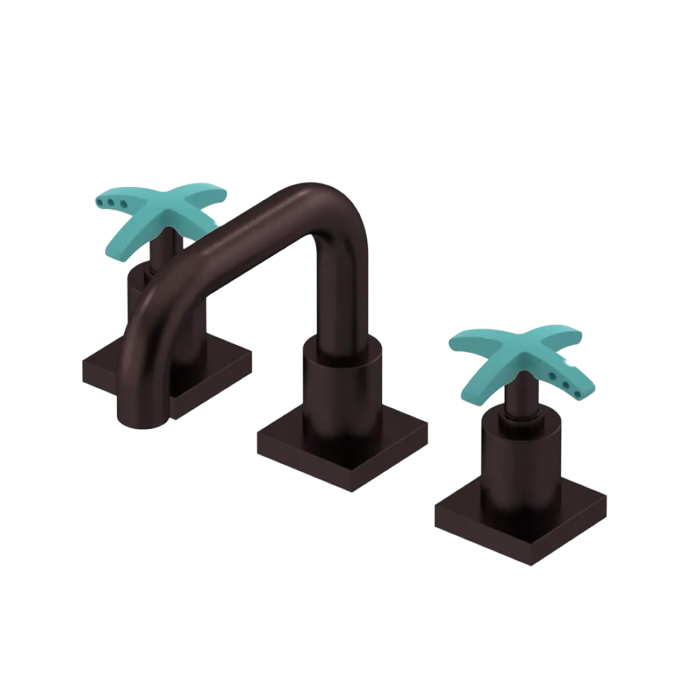 Rubinet Widespread Lav. Set. with Genesis spout (less drain) Oil Rubbed Bronze