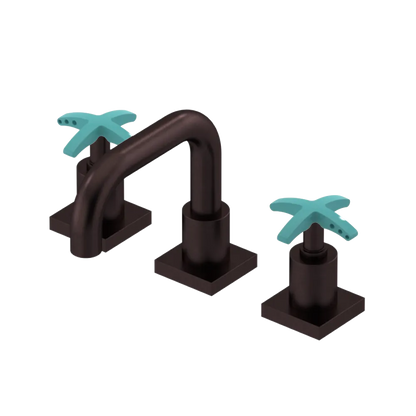 Rubinet Widespread Lav. Set. with Genesis spout (less drain) Oil Rubbed Bronze