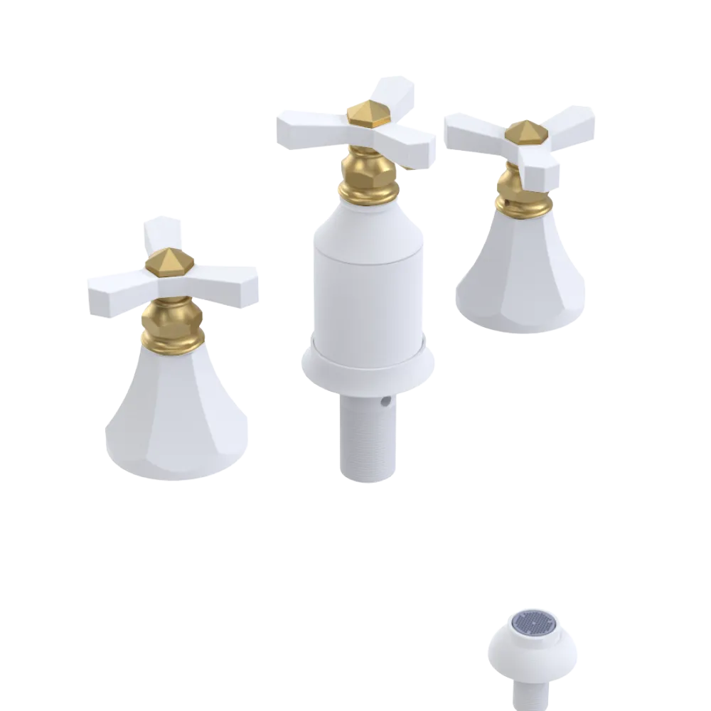 Rubinet Bidet Fitting with Spray, Diverter, and Vacum Breaker (Less Drain) Matt White