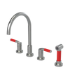 Rubinet Widespread Kitchen Set with Hand Spray Satin Nickel