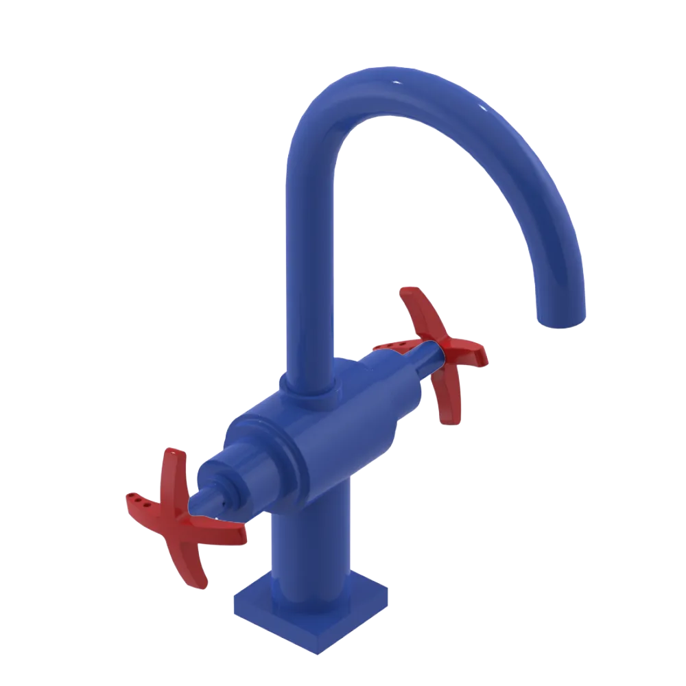Rubinet Single Hole Dual Handle Lav. Set. (less drain) Blu Jean