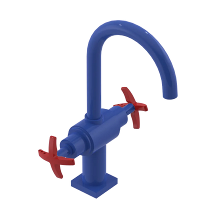 Rubinet Single Hole Dual Handle Lav. Set. (less drain) Blu Jean