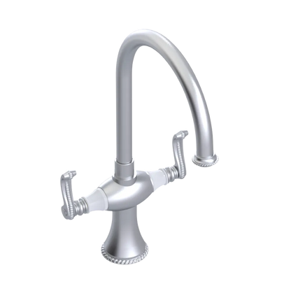 Rubinet Two Handle Single Hole Kitchen Set Satin Chrome