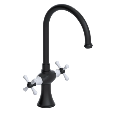 Rubinet Two Handle Single Hole Kitchen Set Matt Black