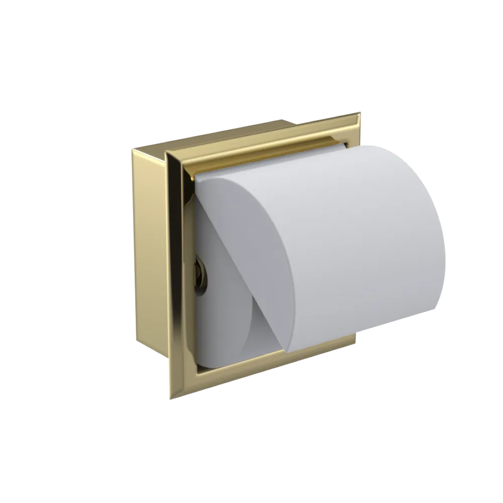 Rubinet RECESSED TOILET PAPER HOLDER Bright Brass