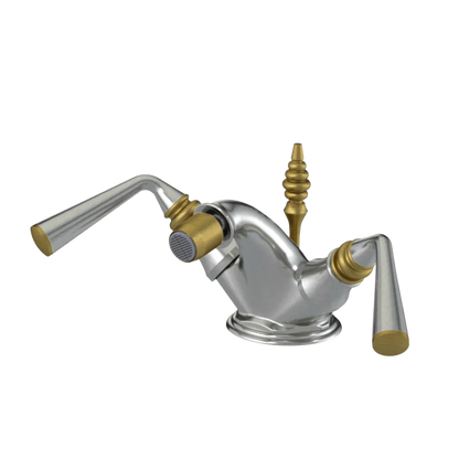 Rubinet Single Hole Dual Handle Bidet Fitting (Less Drain) Satin Nickel