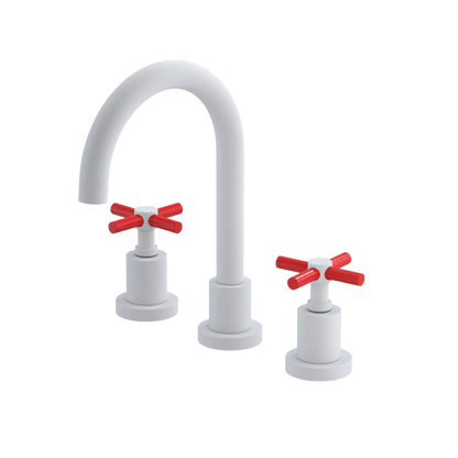Rubinet Widespread Lav. Set. (less drain) Matt White