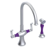 Rubinet Two Handle Single Hole Kitchen Set with Hand Spray Satin Chrome
