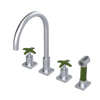 Rubinet Widespread Kitchen Set with Hand Spray Satin Chrome