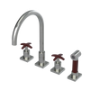 Rubinet Widespread Kitchen Set with Hand Spray Satin Nickel