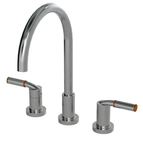 Rubinet Widespread Kitchen Set Satin Nickel