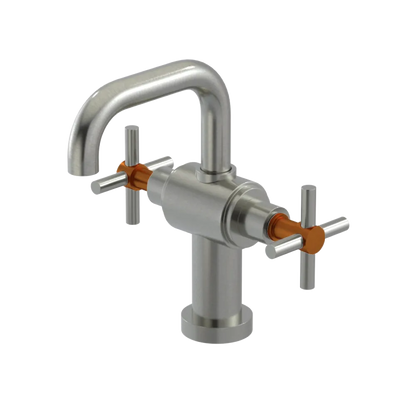 Rubinet Single Hole Dual Handle Lav. Set. (less drain) Satin Nickel