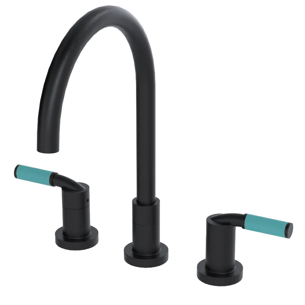 Rubinet Widespread Kitchen Set Matt Black