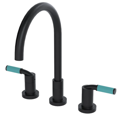 Rubinet Widespread Kitchen Set Matt Black