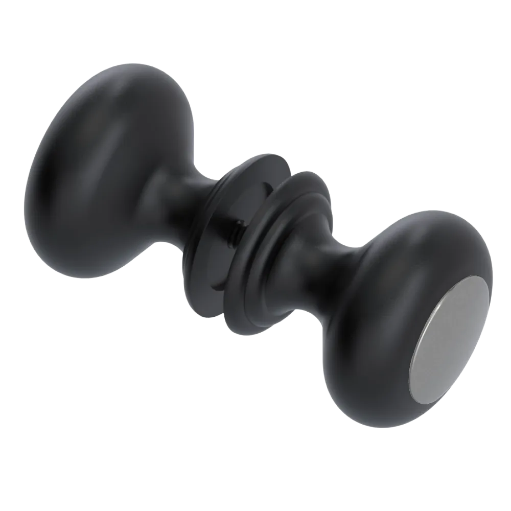 Rubinet Shower Door Knob (set) Matt Black
