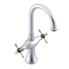 Rubinet Single Hole Dual Handle Lav. Set. (less drain) Satin Chrome