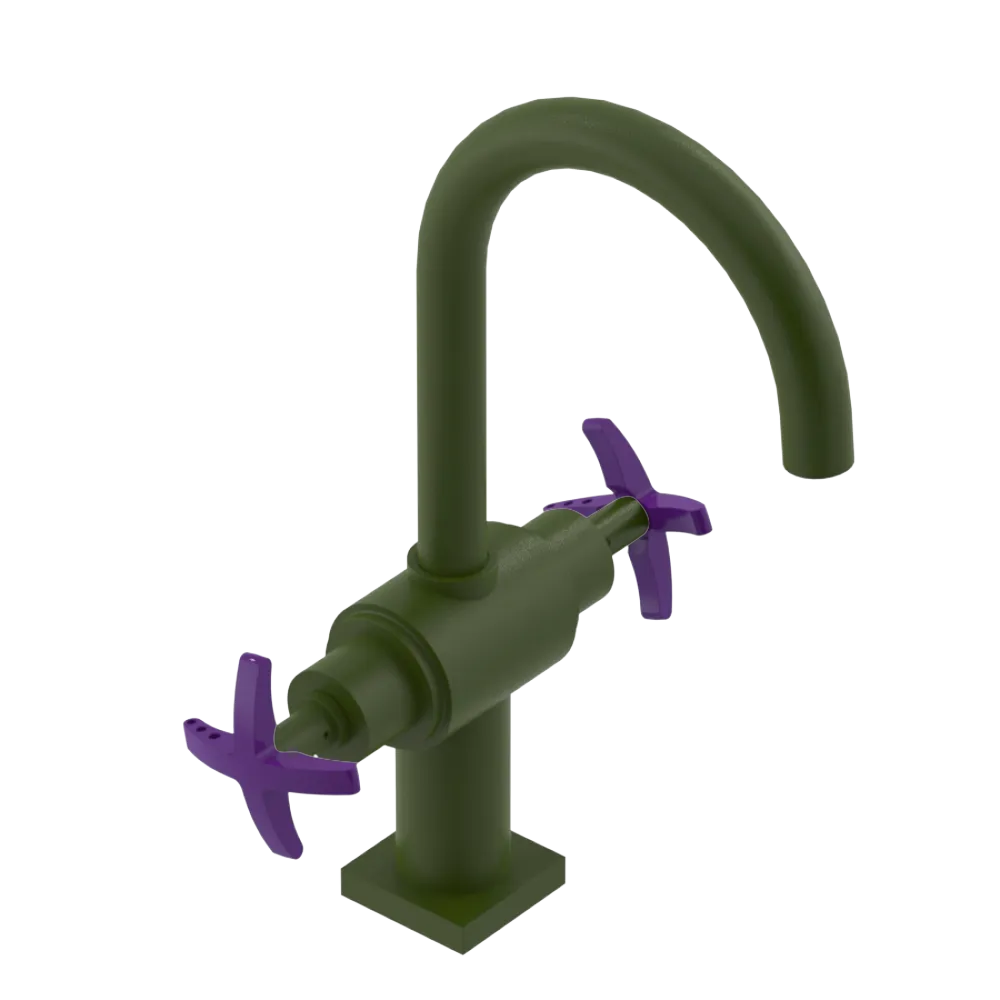 Rubinet Single Hole Dual Handle Lav. Set. (less drain) Green Envy