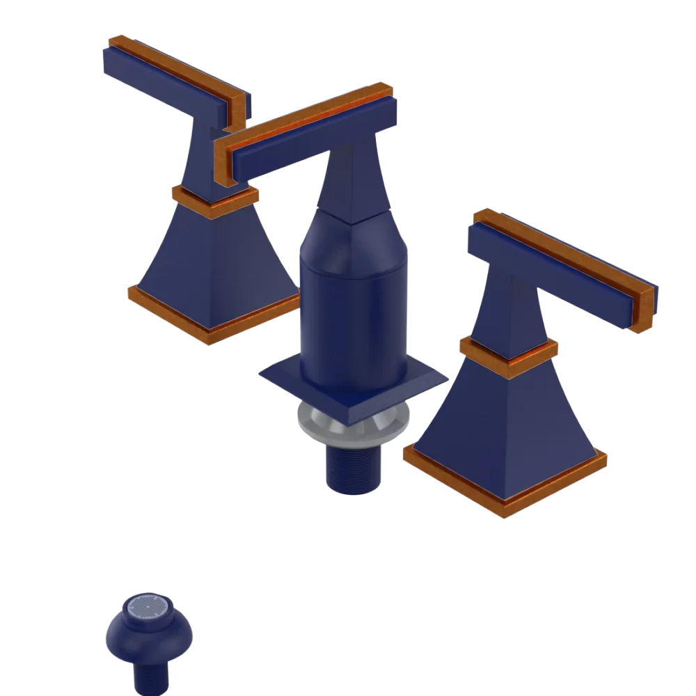 Rubinet Bidet Fitting with Spray, Diverter, and Vacum Breaker (Less Drain) Midnight Blue