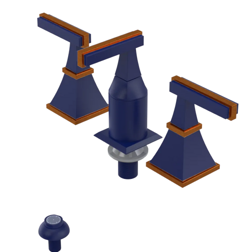 Rubinet Bidet Fitting with Spray, Diverter, and Vacum Breaker (Less Drain) Midnight Blue