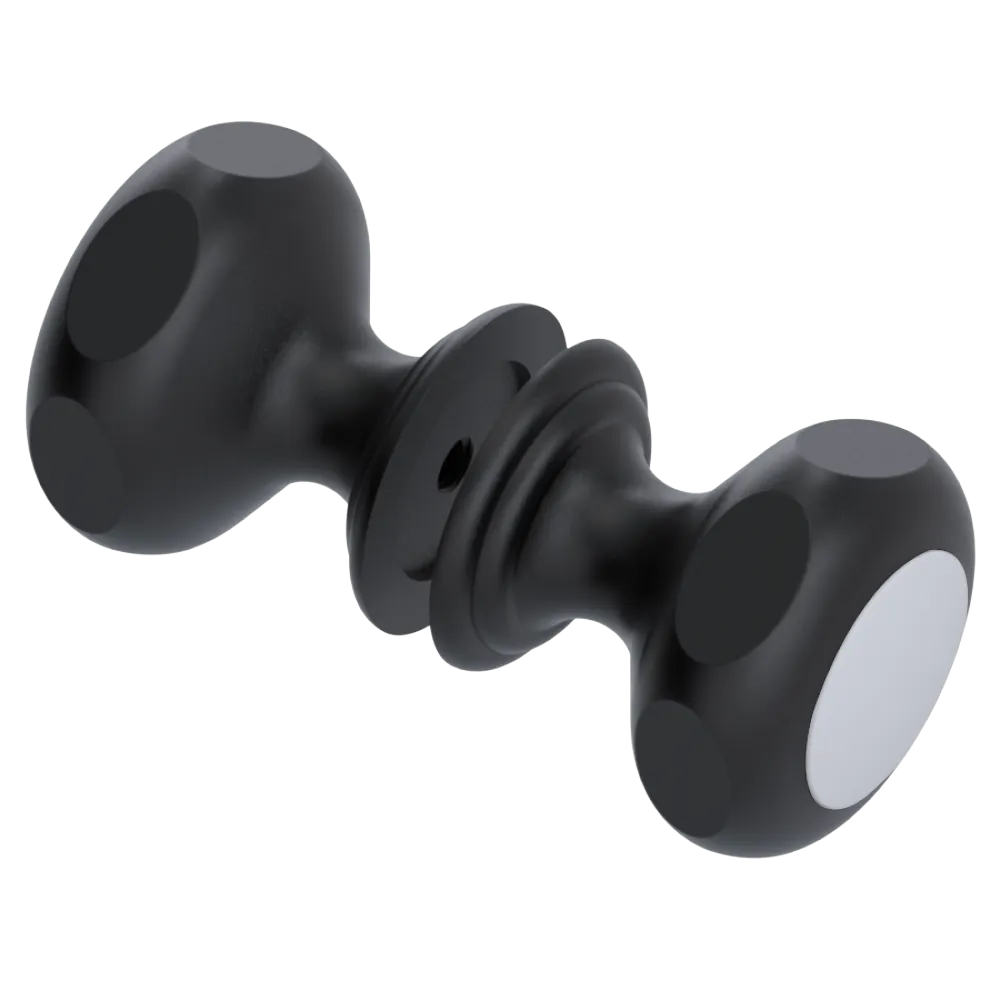 Rubinet Shower Door Knob (set) Matt Black