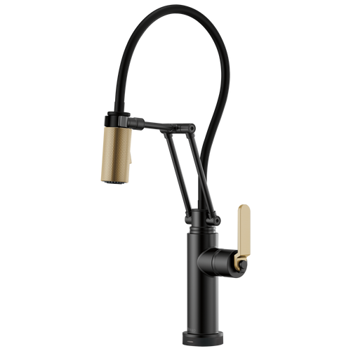 Brizo Smarttouch Articulating Kitchen Faucet With Industrial Handle