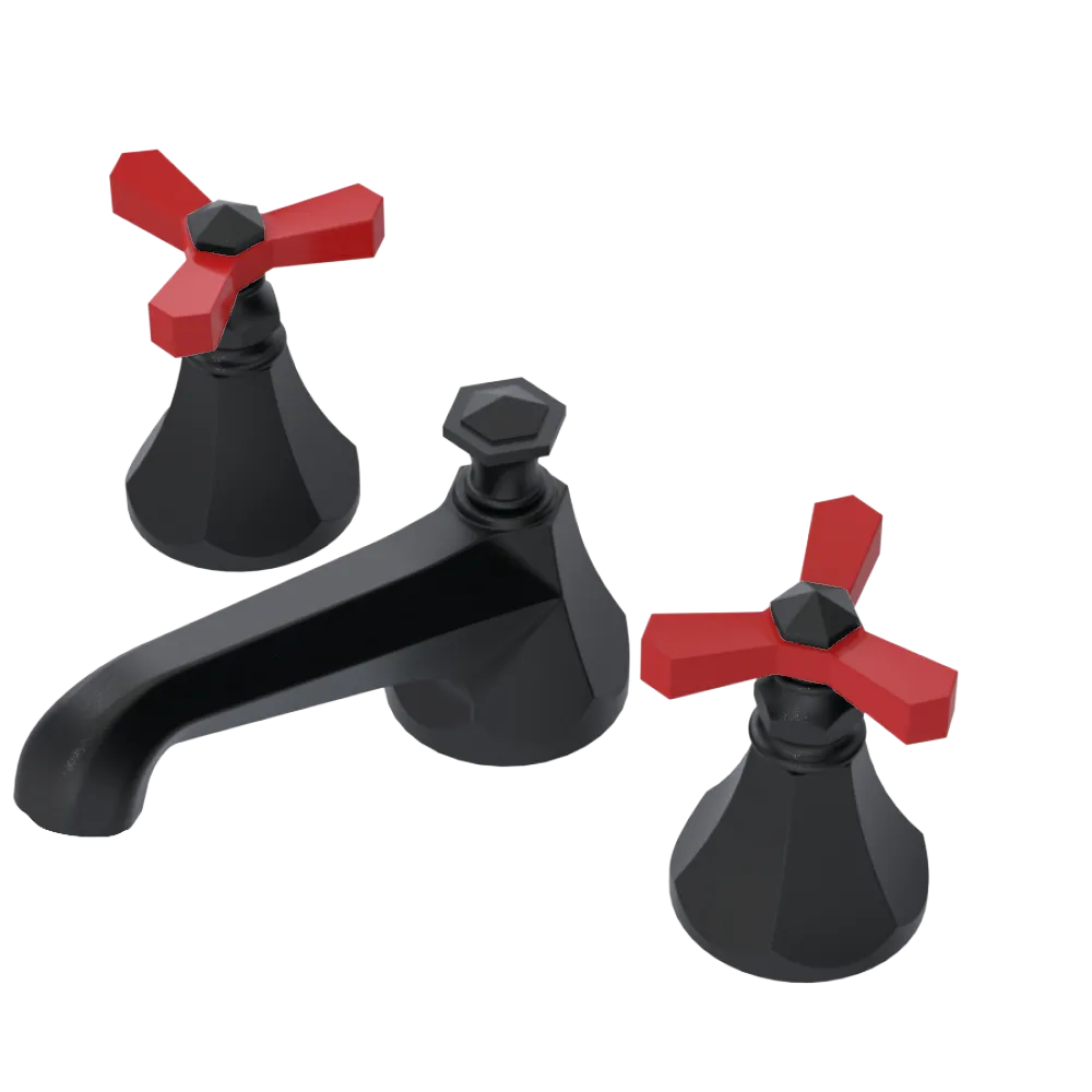 Rubinet Widespread Lav. Set. (less drain) Matt Black