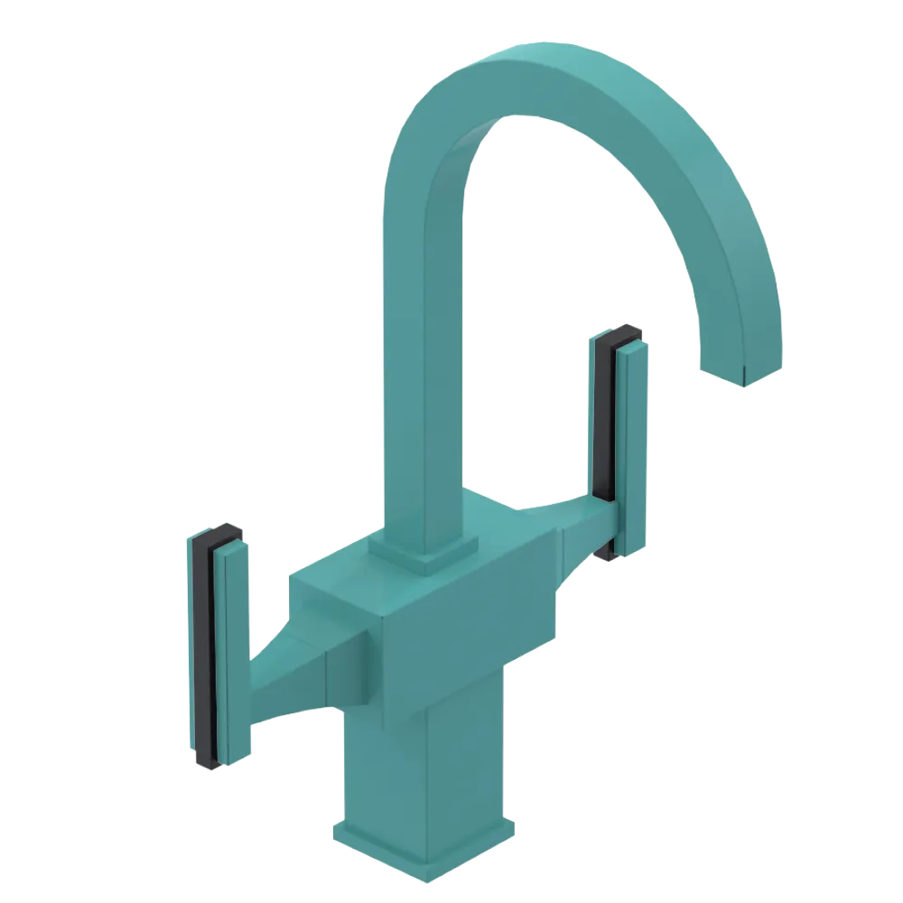Rubinet Single Hole Dual Handle Lav. Set. (less drain) Aqua