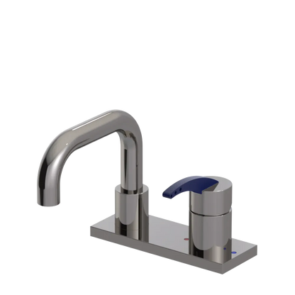 Rubinet 4" Centre Single Control Lav. Set. with Genesis spout (less drain) Polished Nickel