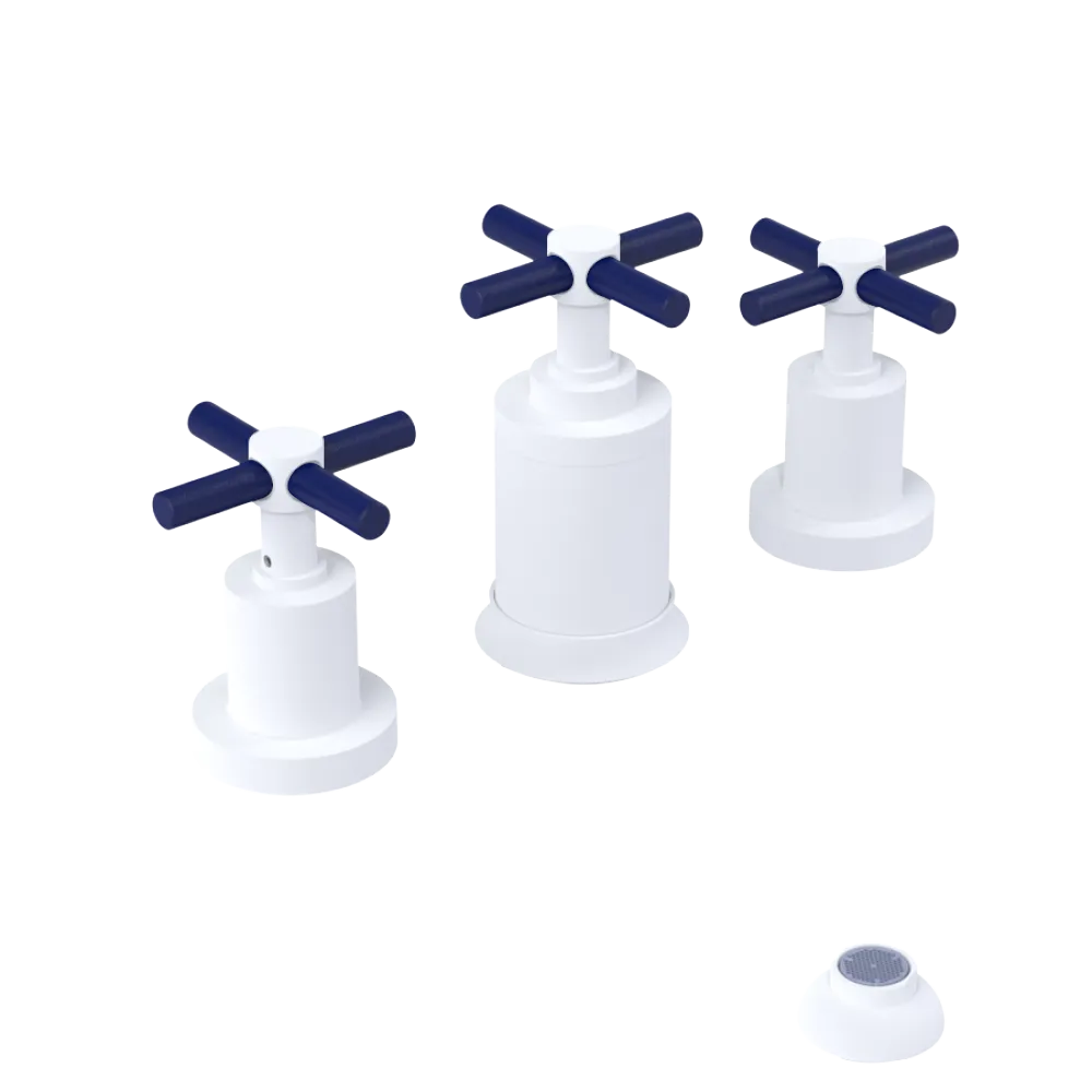 Rubinet Bidet Fitting with Spray, Diverter, and Vacuum Breaker (less drain) Matt White