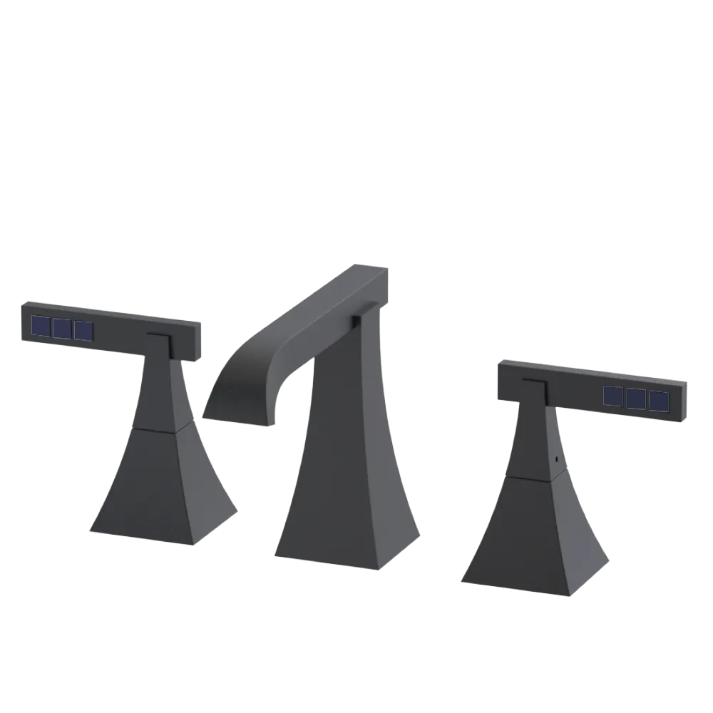 Rubinet Widespread Lav. Set. (less drain) Matt Black