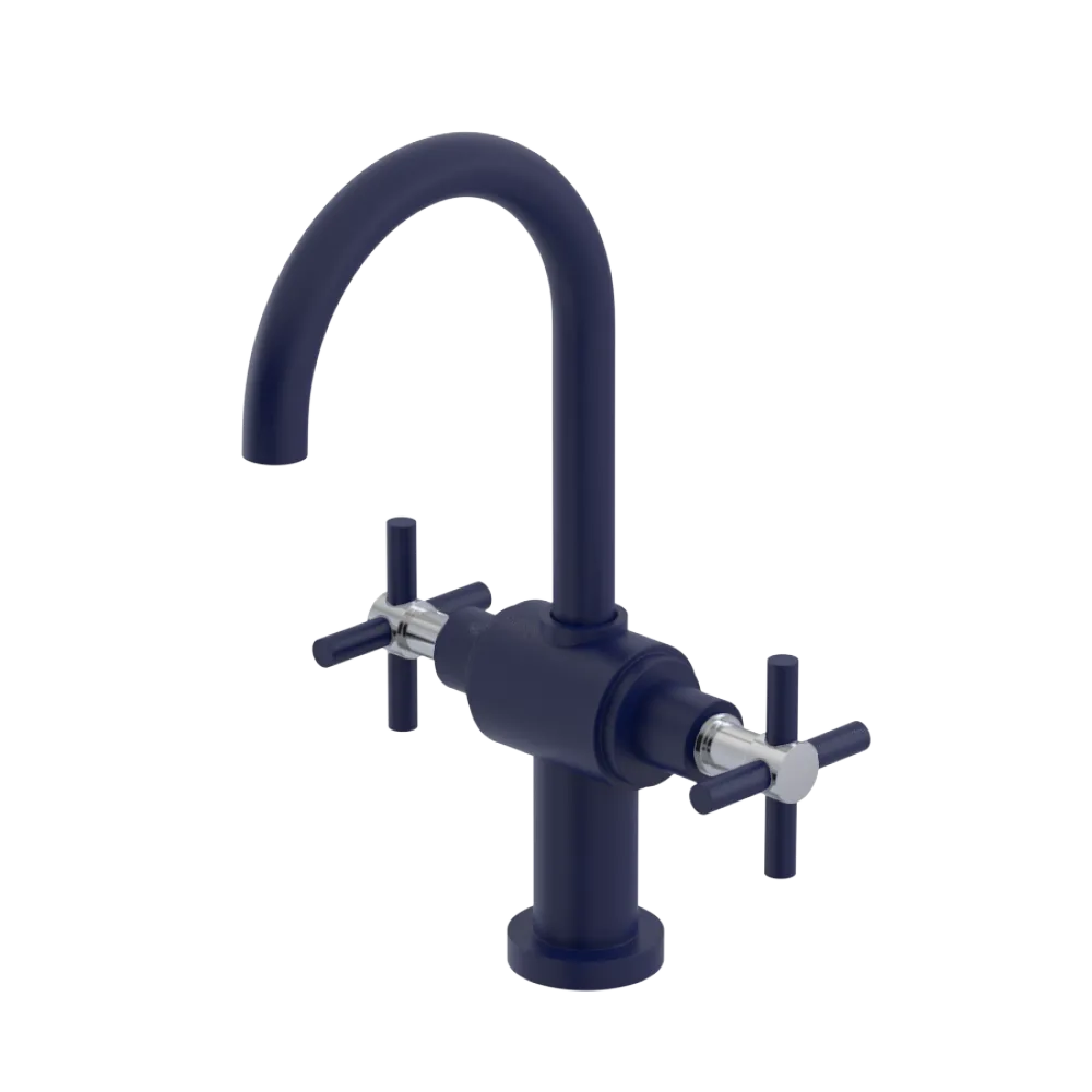 Rubinet Single Hole Dual Handle Lav. Set with LaSalle Spout (less drain) Midnight Blue