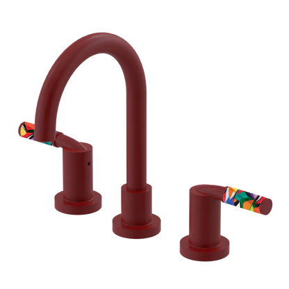 Rubinet Widespread Lav set (less drain) Maroon