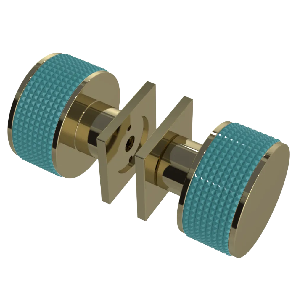 Rubinet Shower Door Knob (set) Natural Brass