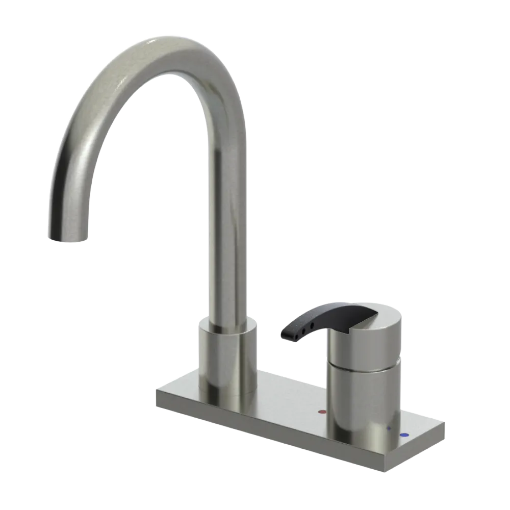 Rubinet 4" Centre Single Control Lav. Set. (less drain) Satin Nickel