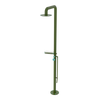 Rubinet Pressure Balance Outdoor Shower with Foot Rinse & 10" Shower Head (with shelf) - 304 Stainless Steel Green Envy