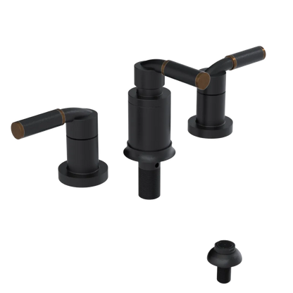 Rubinet Bidet Fitting with Spray, Diverter, and Vacuum Breaker (less drain) Matt Black