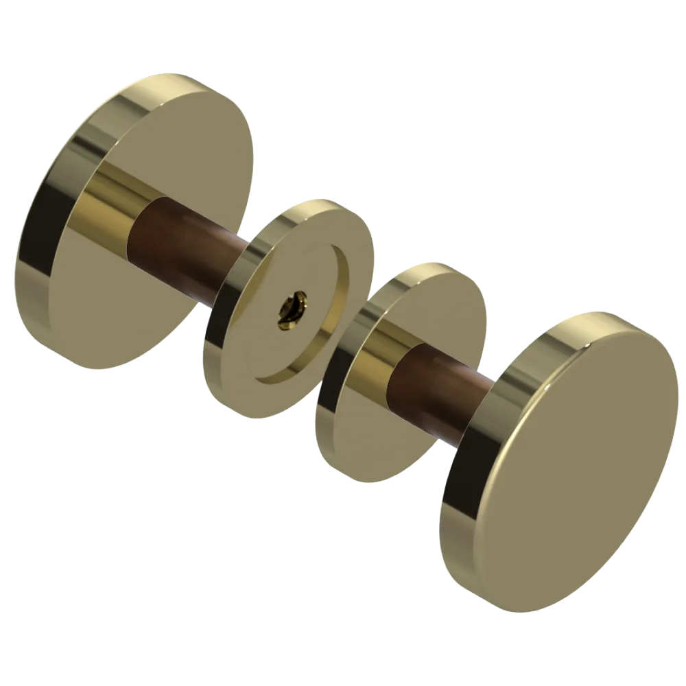 Rubinet Shower Door Knob (set) Natural Brass