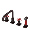 Rubinet Widespread Kitchen Set with Genesis Spout with Hand Spray Oil Rubbed Bronze
