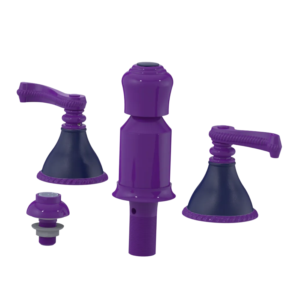 Rubinet Bidet Fitting with Spray, Diverter, and Vacum Breaker (Less Drain) Purple Haze